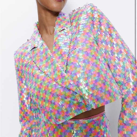 Nasty Gal Multi Color Sequin Blazer - Picture 2 of 14